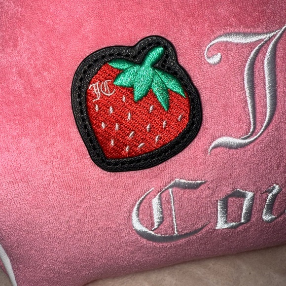 Y2K Juicy Couture Sweet n Juicy Terry Cloth Tote Bag Strawberry Patch Decal NWT - Picture 3 of 14